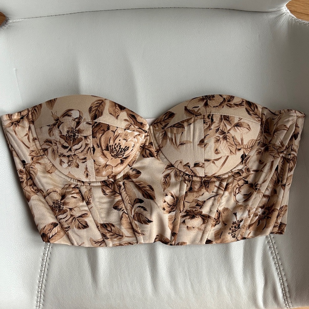 Floral Strapless Bustier Top